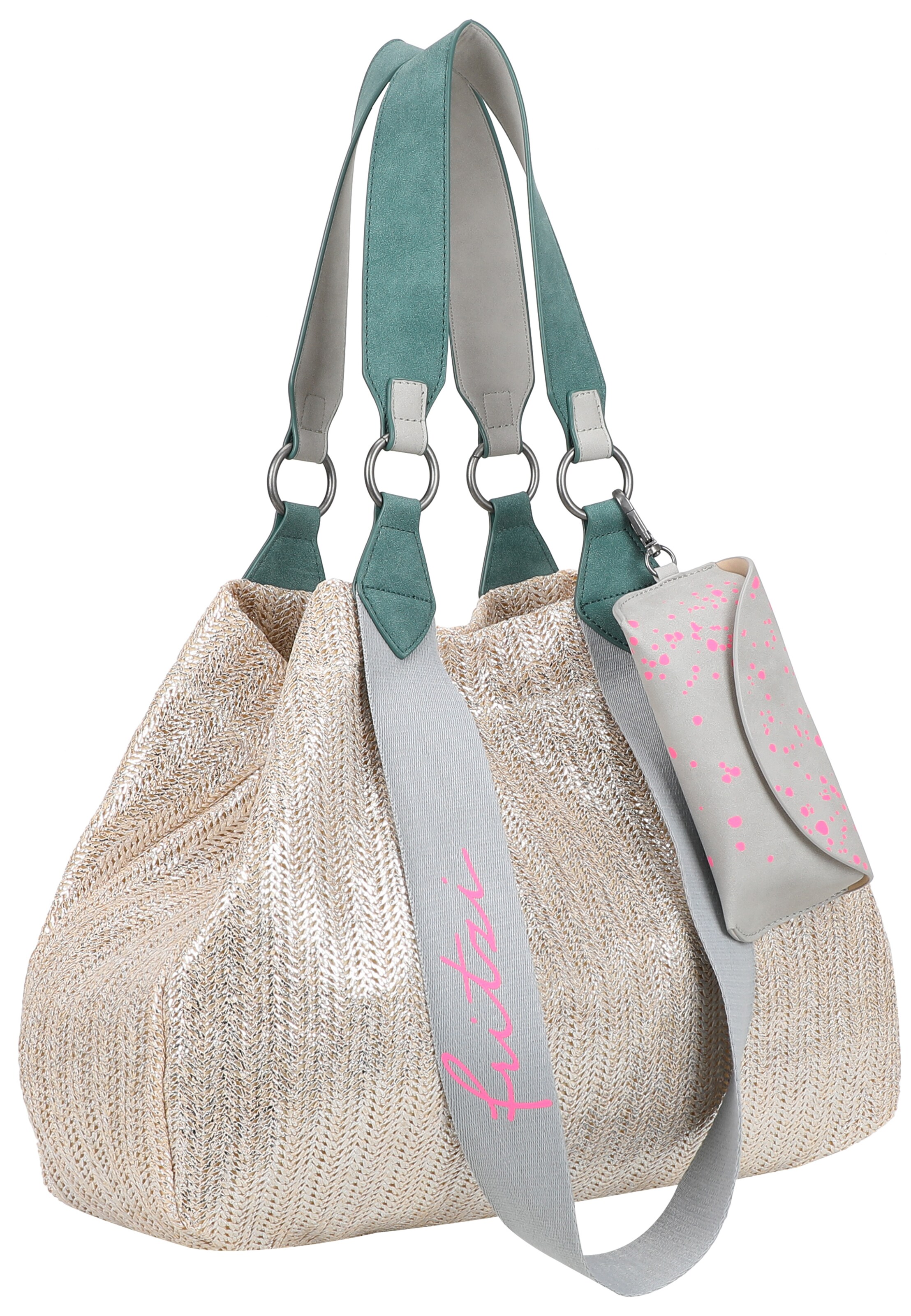 Cabas 'Izzy Medium Limited Painted Straw' Fritzi aus Preußen en argent