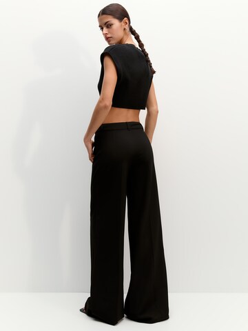 Pull&Bear Wide Leg Bukser i sort