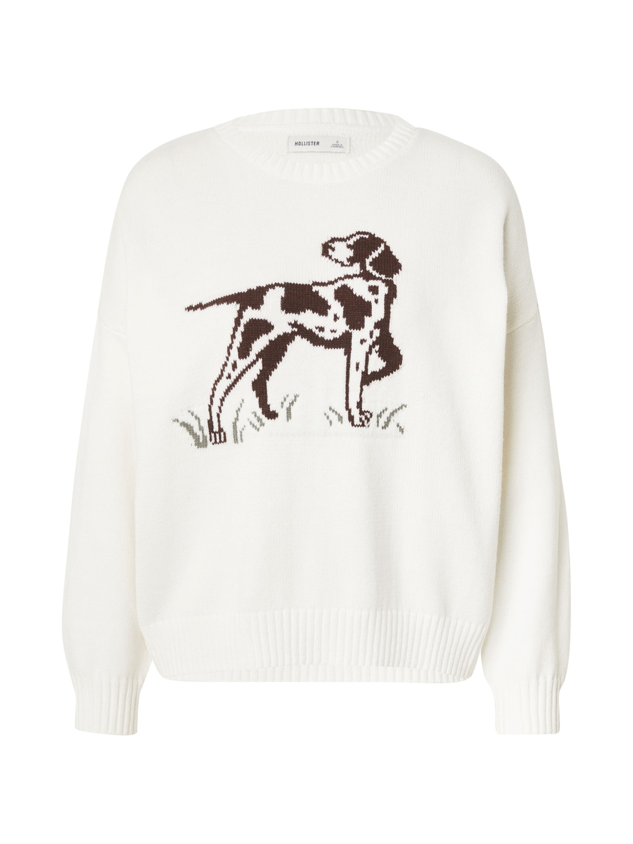HOLLISTER Пуловер в бяло: отпред