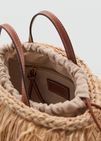 MANGO Handtasche 'Broom' in Beige