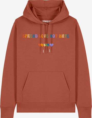 Sweat-shirt 'Spread Love not Hate' Watapparel en marron : devant