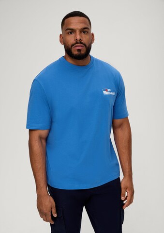 s.Oliver Men Big Sizes Shirt in Blue: front