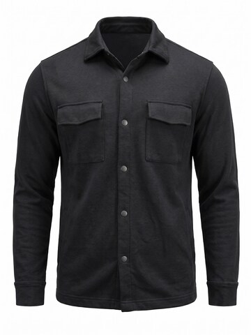 INSPR Between-Season Jacket 'Odissea Overshirt' in Black: front