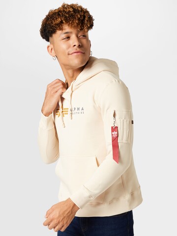 ALPHA INDUSTRIES Sweatshirt i hvit: forside