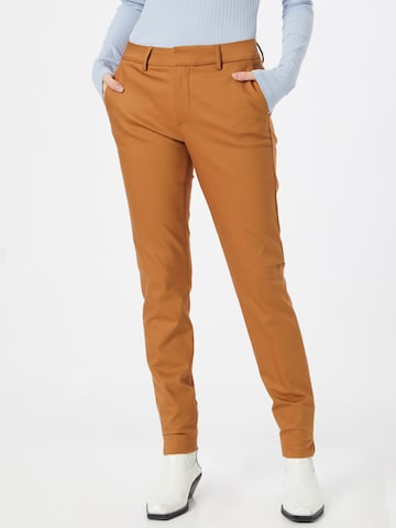 MOS MOSH Slimfit Broek in Bruin: voorkant