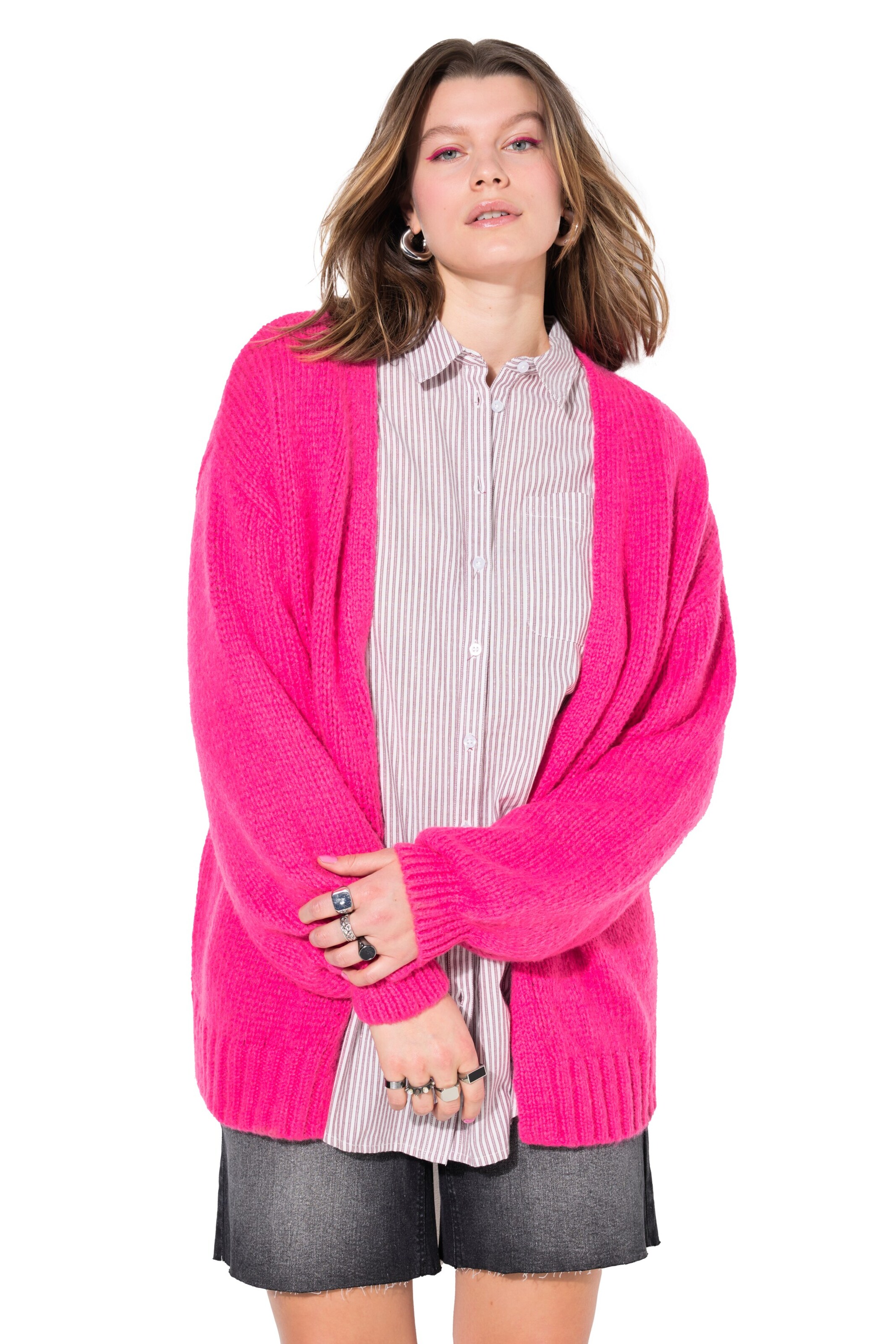 Studio Untold Strickjacke in Pink: Vorderseite