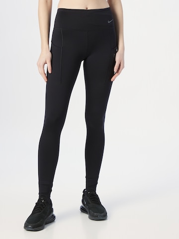 NIKE Skinny Sports trousers in Black: front