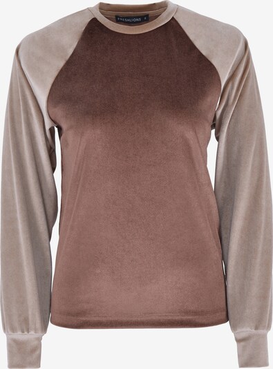 FRESHLIONS Sweatshirt 'CLORE' in beige / dunkelbraun, Produktansicht