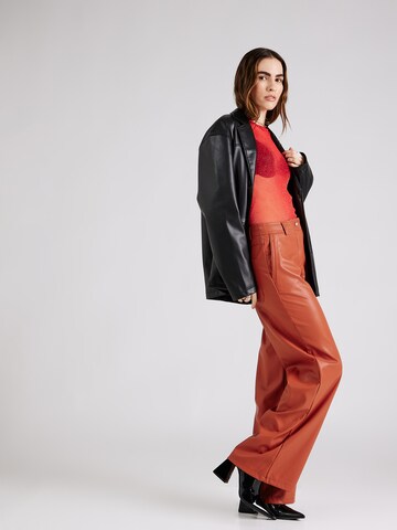 TOPSHOP Wide leg Broek in Rood