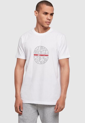 Merchcode Shirt 'Merry Christmas' in Wit: voorkant