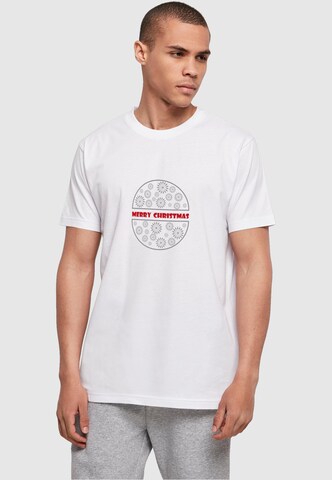 Merchcode T-Shirt 'Merry Christmas' in Weiß: Vorderseite