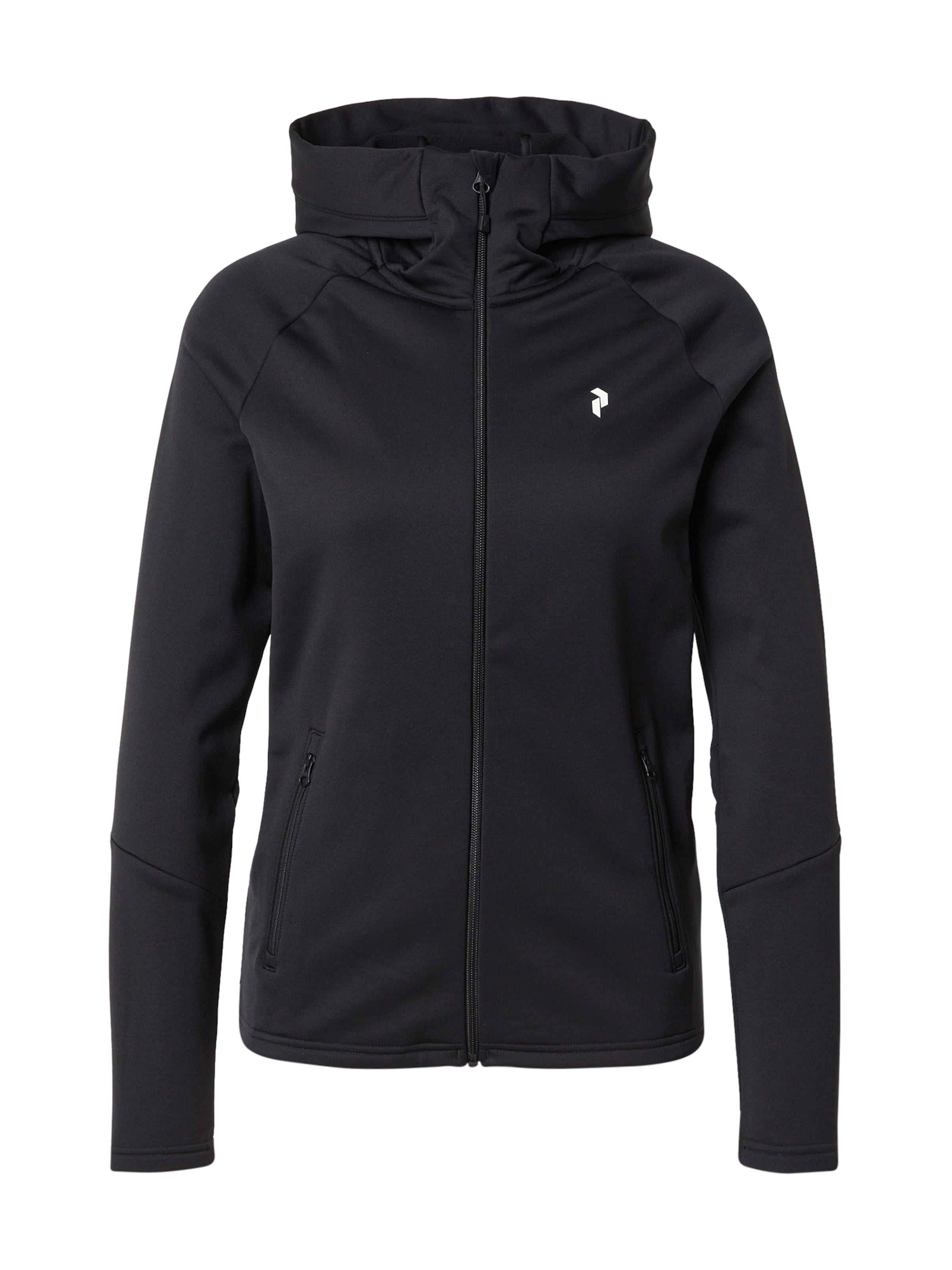 PEAK PERFORMANCE Sportsweatjacke 'Essentials' in Schwarz: Vorderseite