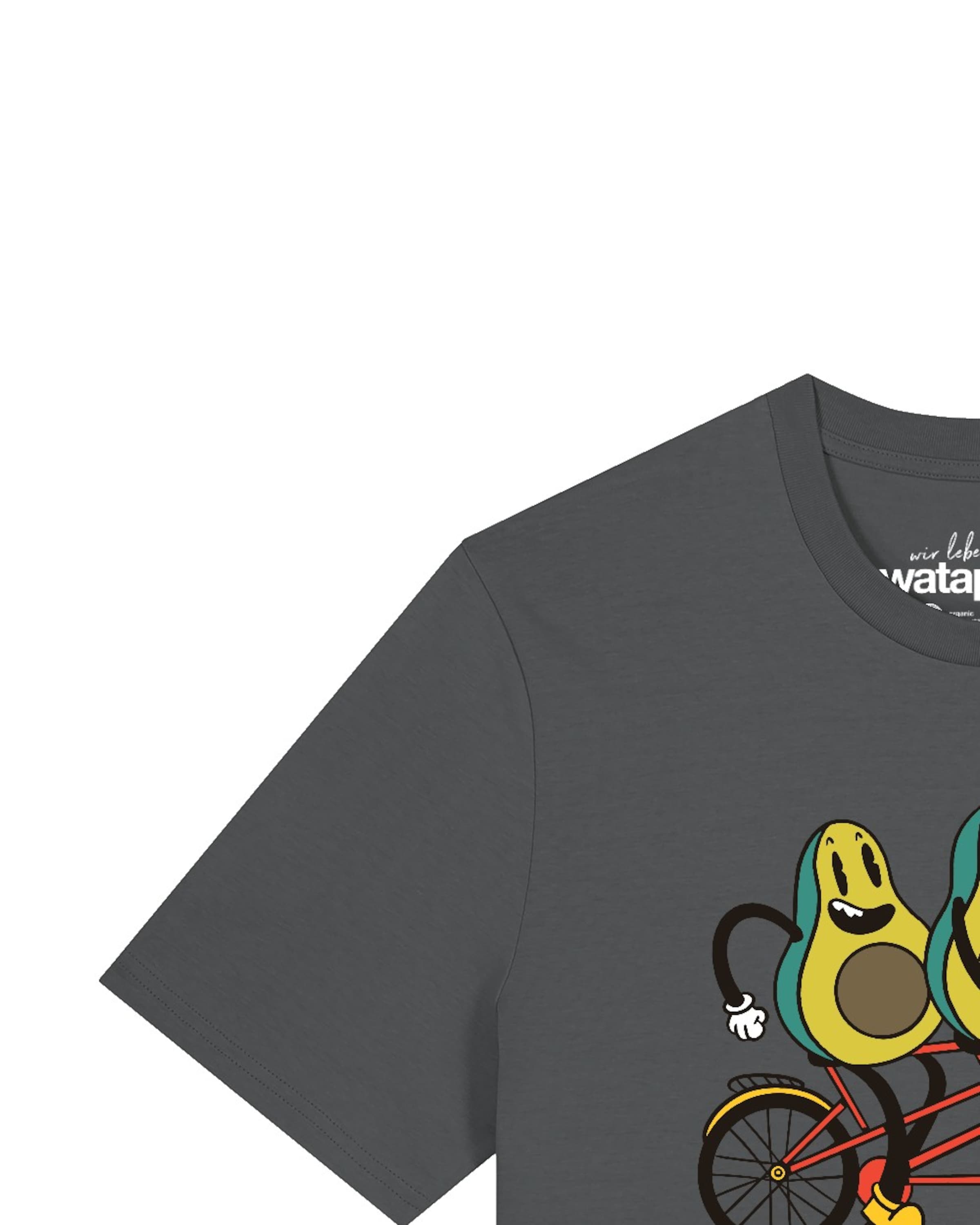 T-Shirt 'Avocado Fahrrad' Watapparel en gris
