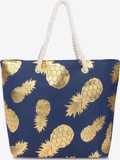 normani Strandtasche in blau / gold, Produktansicht