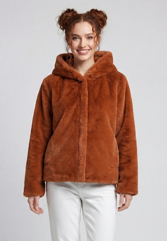 Veste mi-saison taddy en marron : devant