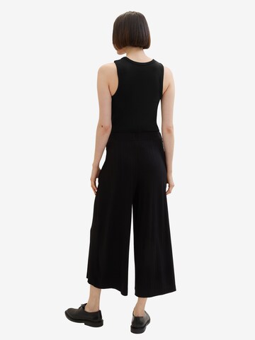 TOM TAILOR Wide leg Παντελόνι σε μαύρο