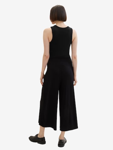 TOM TAILOR Wide leg Broek in Zwart