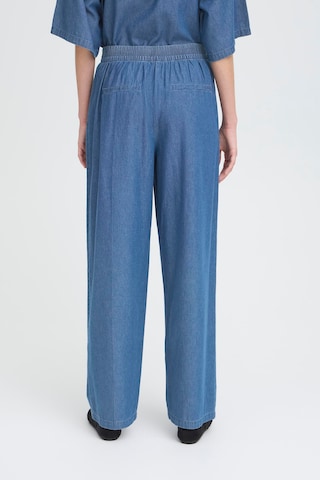ICHI Wide leg Bandplooi jeans 'IHXaurora' in Blauw
