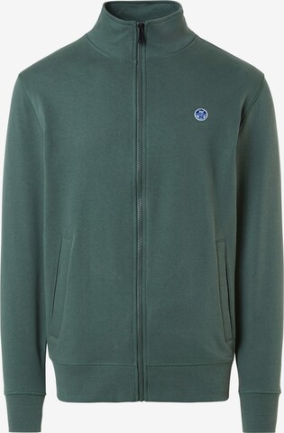 North Sails Zip-Up Hoodie in Green: front