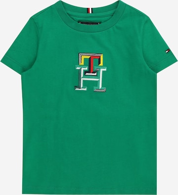 T-Shirt TOMMY HILFIGER en vert : devant