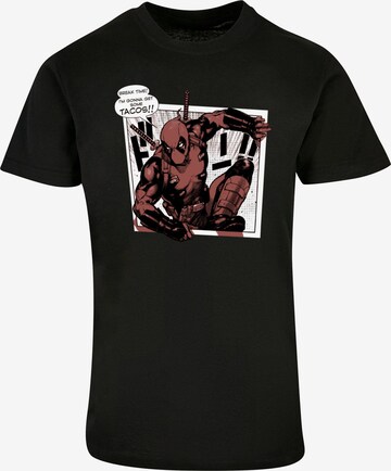 ABSOLUTE CULT Shirt 'Deadpool - Tacos Breaktime' in Zwart: voorkant
