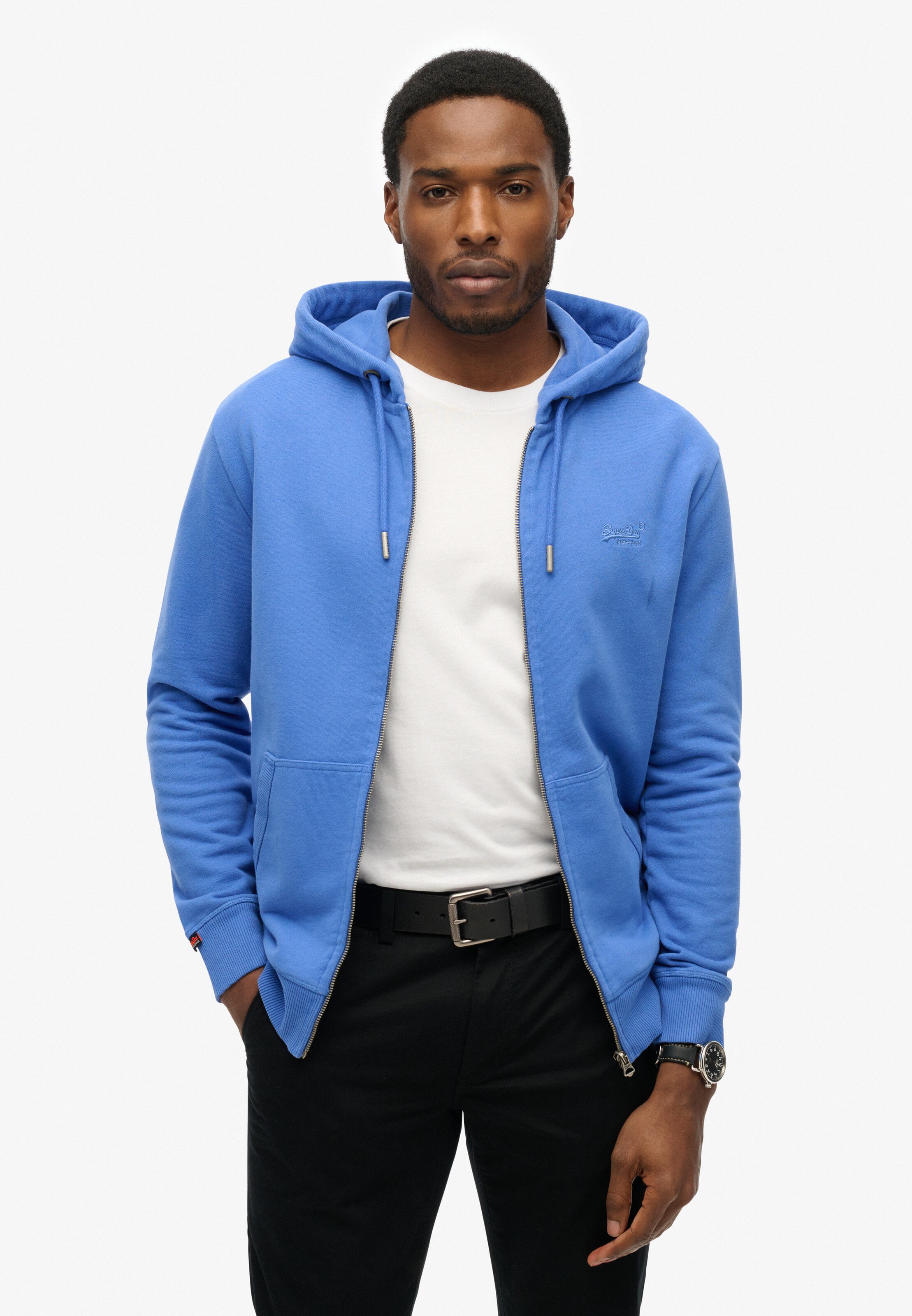 Veste de survêtement 'Essential' Superdry en bleu : devant