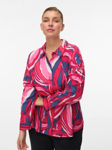 Vero Moda Curve Μπλούζα 'VMCVERA VIOLET' σε ροζ: μπροστά