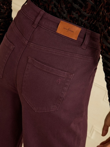 love & roses Wide leg Jeans in Rood