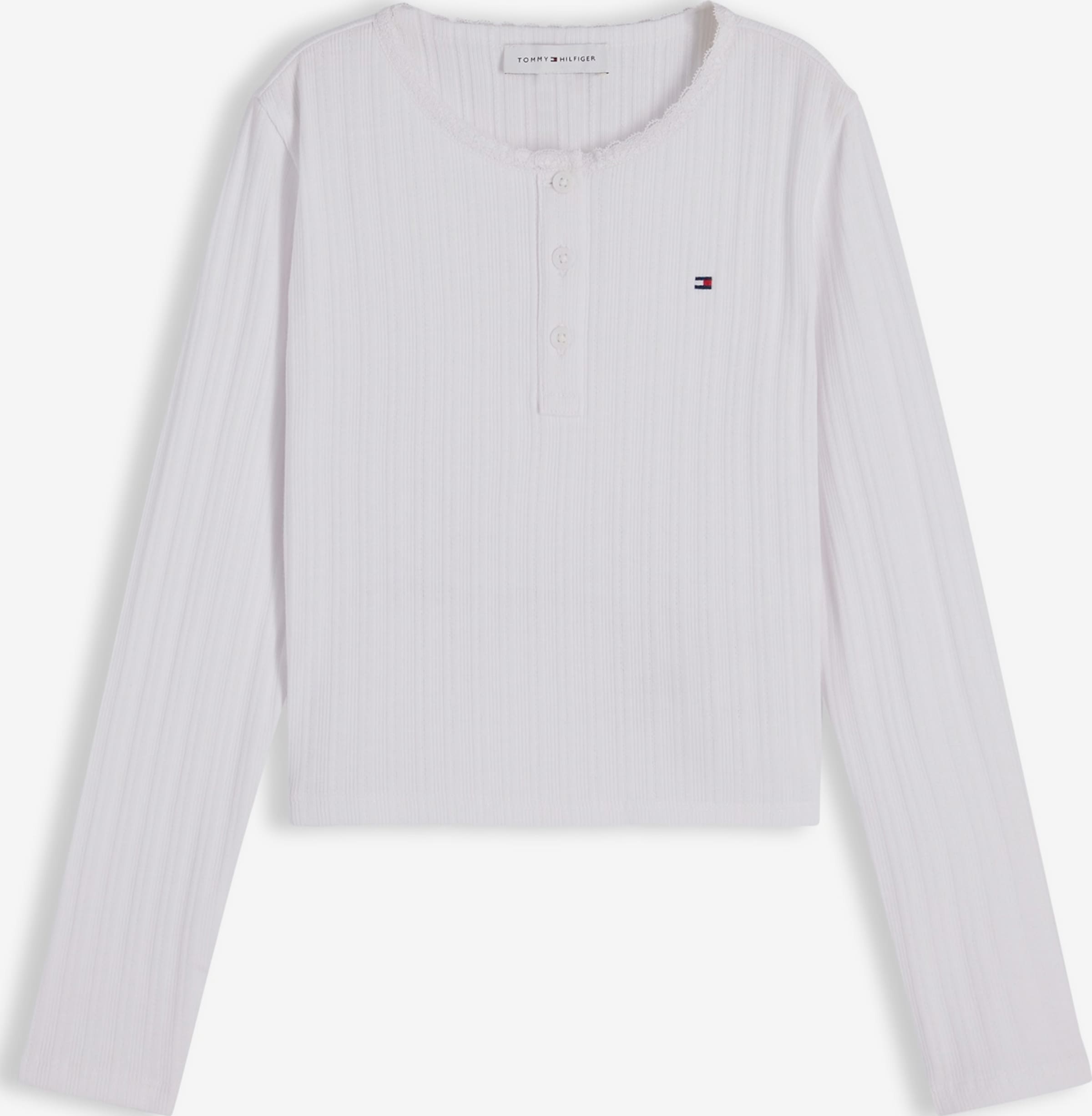 TOMMY HILFIGER Tricou 'Extra Slim Pointelle Long Sleeve'