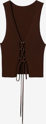 MANGO Knitted Top 'Matilda' in Brown: front