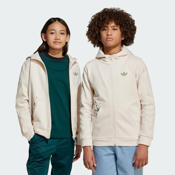 ADIDAS ORIGINALS Ζακέτα φούτερ 'Adidas Originals x Minecraft' σε λευκό: μπροστά