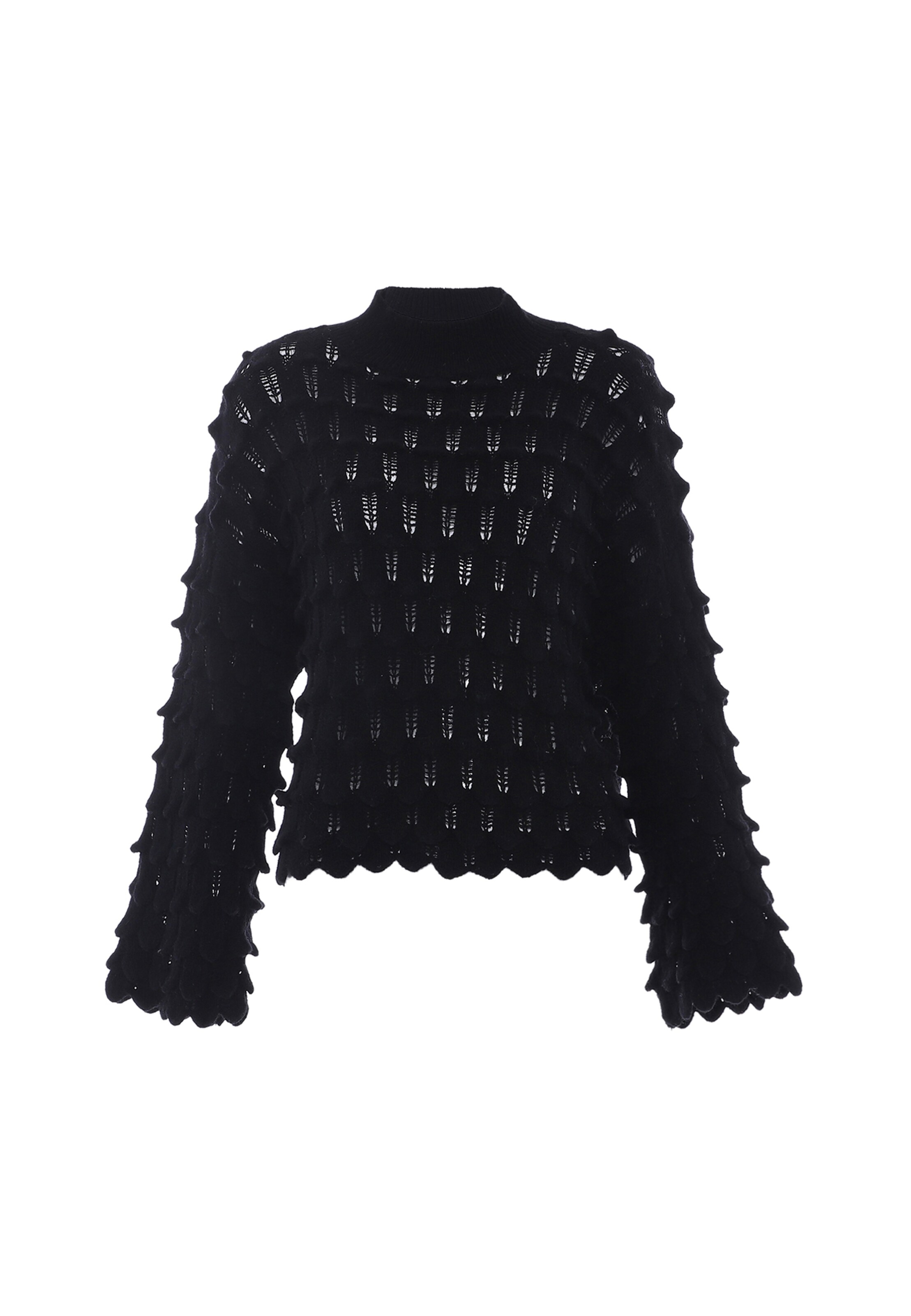 faina Πουλόβερ σε μαύρο: μπροστά