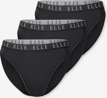 ELLE Slip ' High Leg - ELLE LOGO ' in Zwart: voorkant