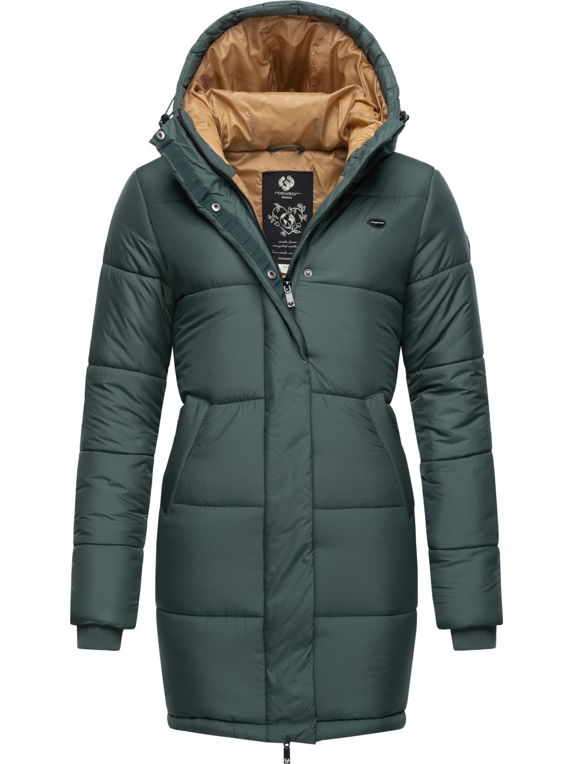 Ragwear Pitkä talvitakki 'Relive' värissä vihreä