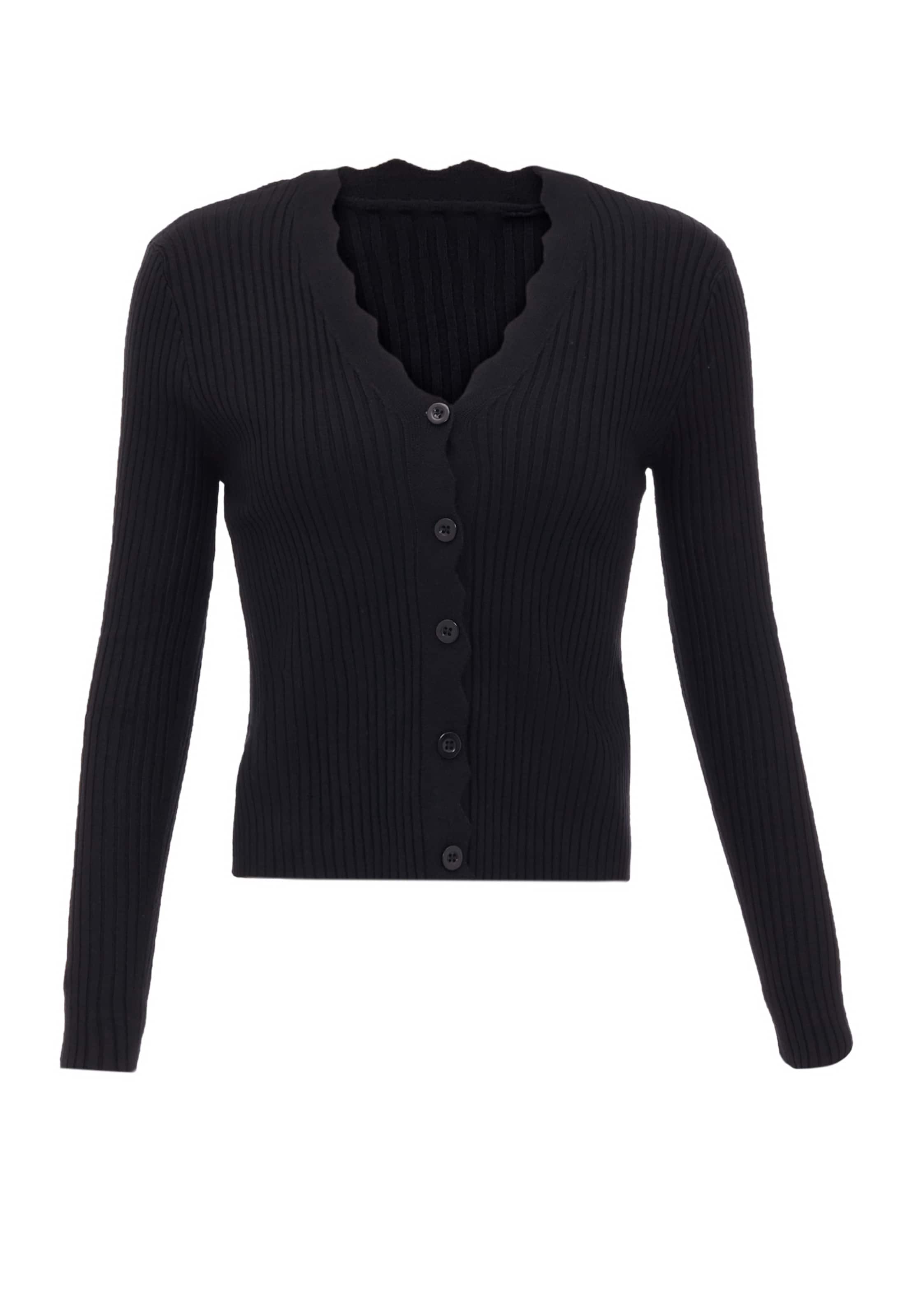 IPARO Gebreid vest in Zwart: voorkant