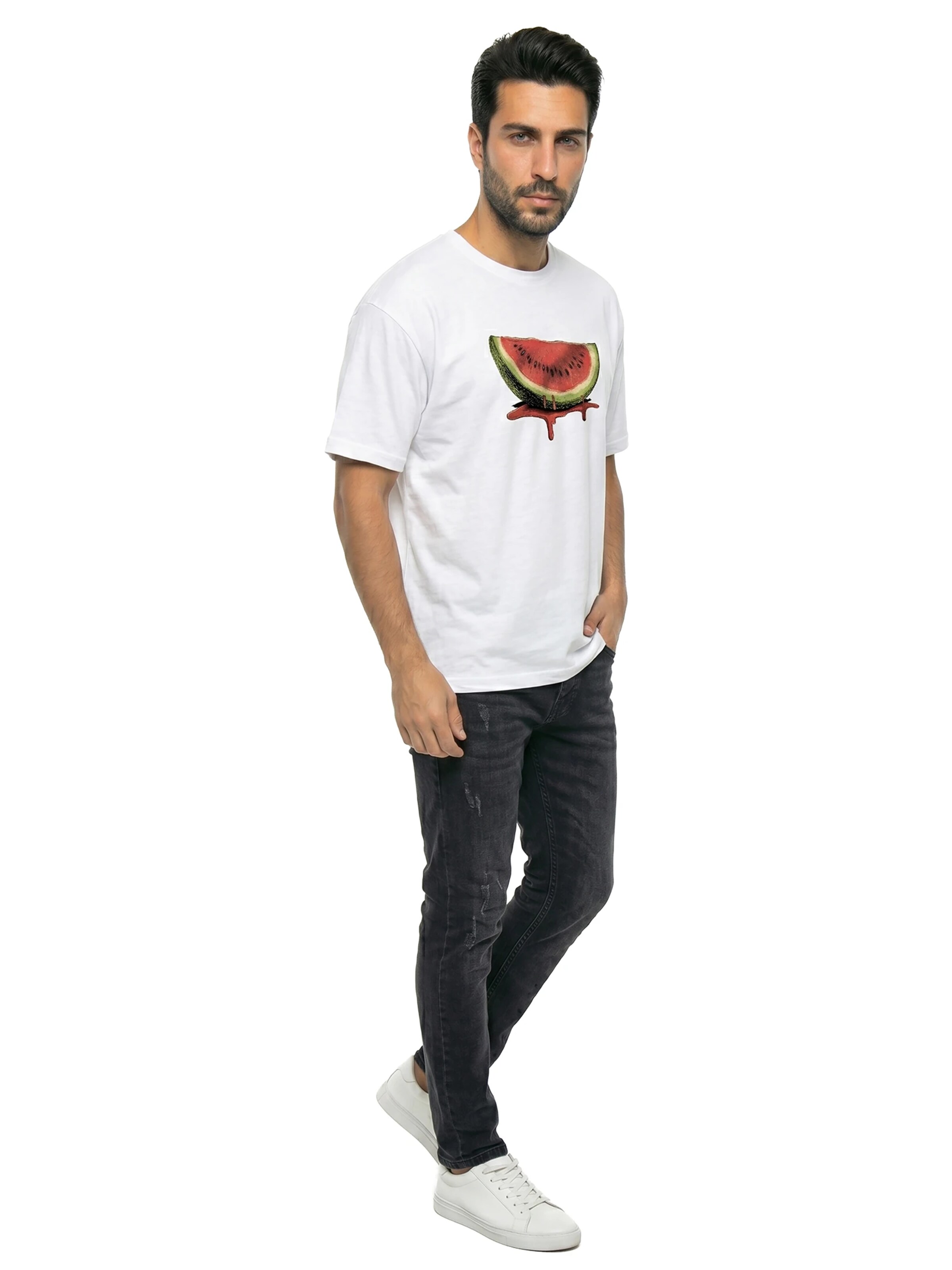 MAKAYA Shirt 'Watermelon' in White