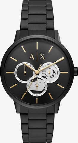 ARMANI EXCHANGE Analog klocka i svart: framsida