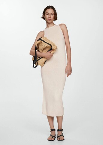 MANGO Knit dress 'ELIOT' in Beige: front