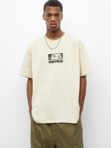 Pull&Bear T-Shirt in Beige: Vorderseite