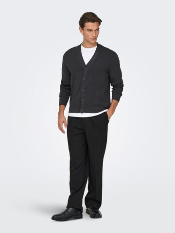 Only & Sons Knit Cardigan 'ONSting' in Grey