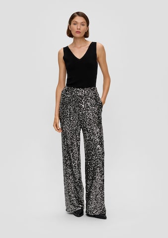 Wide Leg Pantalon s.Oliver BLACK LABEL en noir