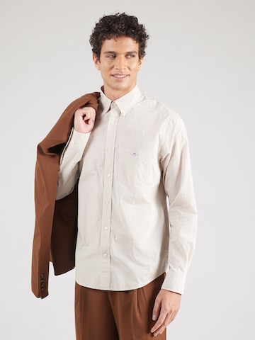GANT Regular fit Риза 'CLASSIC' в бежово: отпред