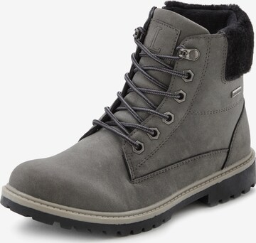 LASCANA Lace-Up Ankle Boots in Grey: front