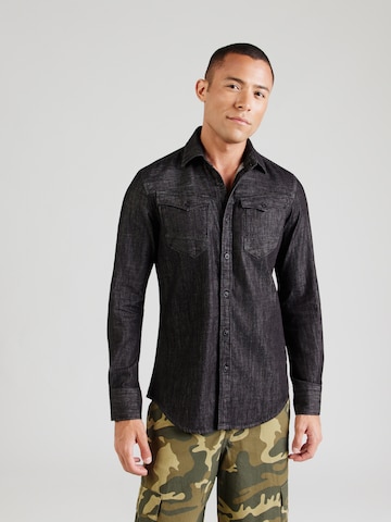Slim fit Cămașă de la G-STAR pe negru: față