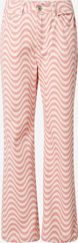 The Ragged Priest Wide leg Jeans 'WAVE' in Pink: front