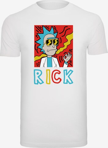Maglietta 'Cool Rick' di F4NT4STIC in bianco: frontale