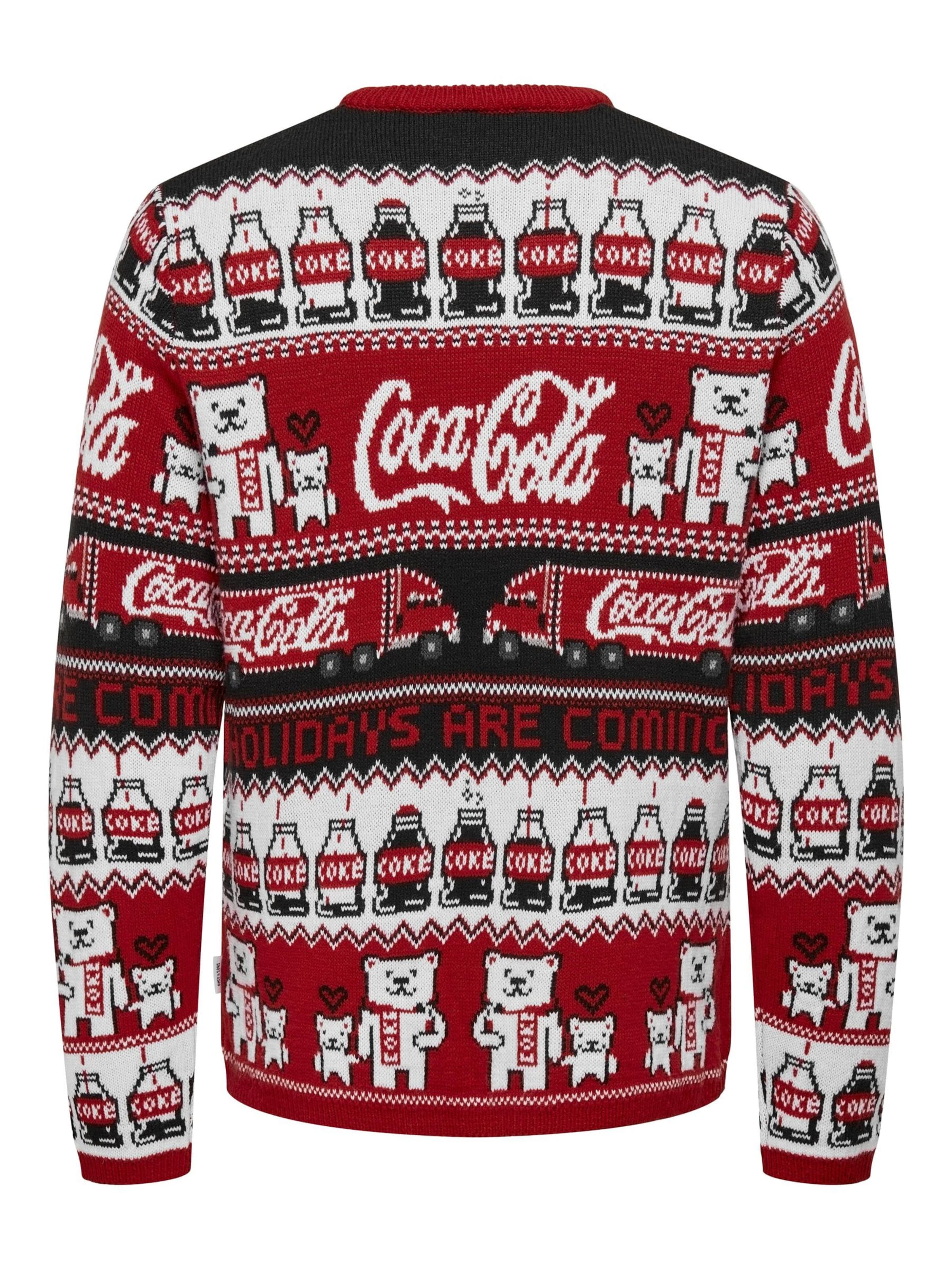 Only & Sons Pullover 'ONSXMAS COLA' in Rot