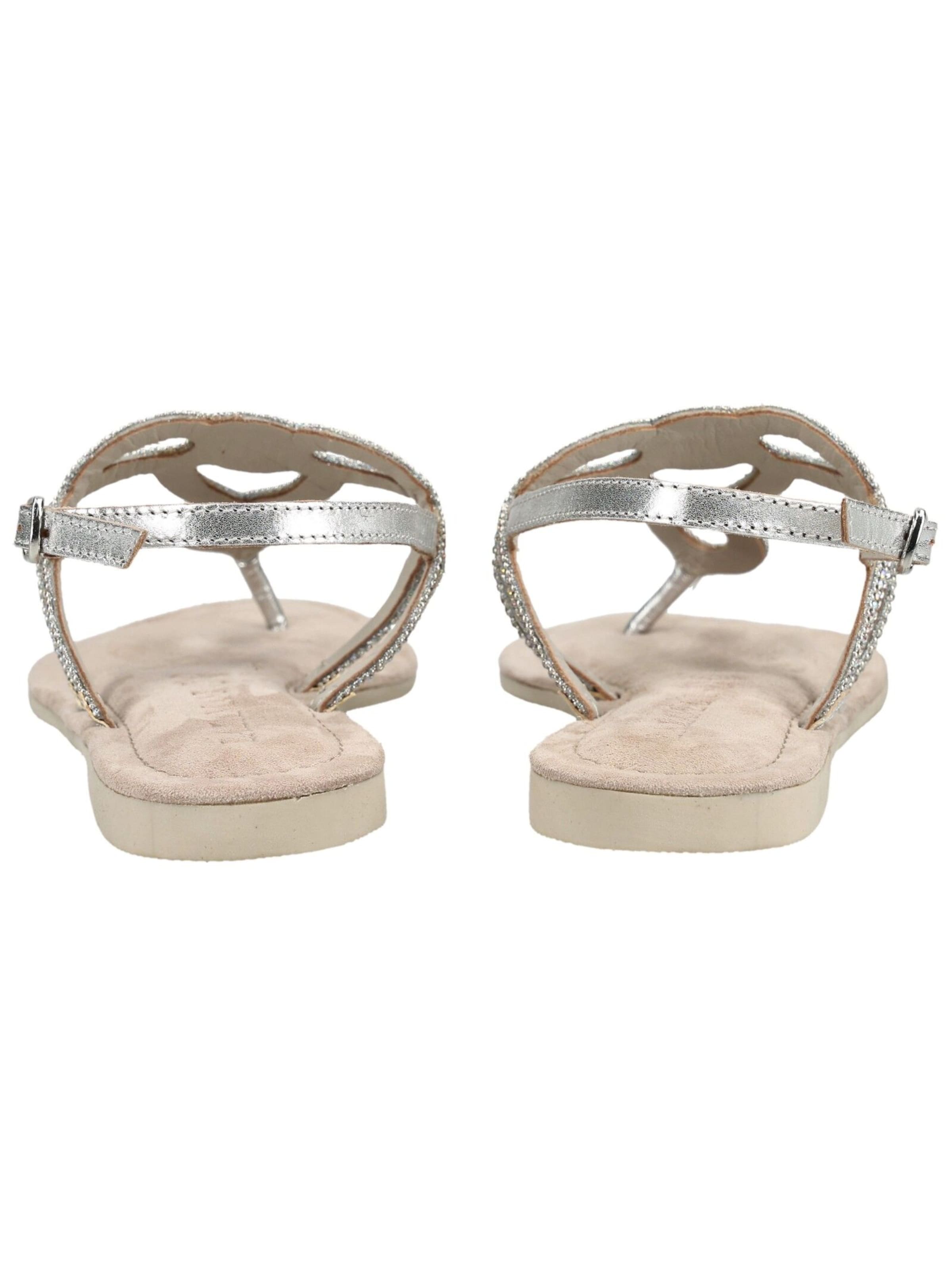 LAZAMANI T-Bar Sandals in Silver