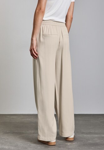 STREET ONE Loosefit Wide Leg Twill Hose in Beige