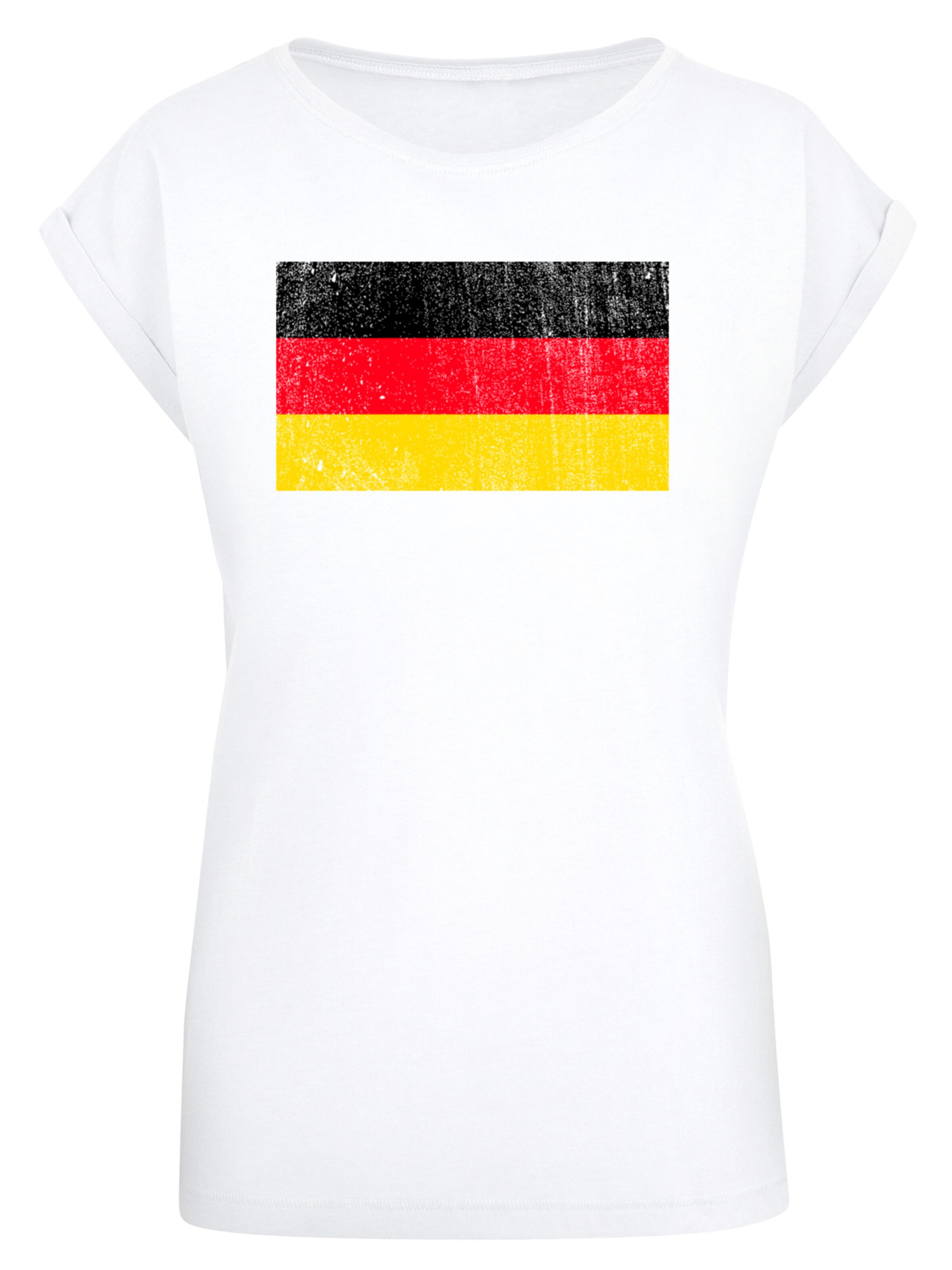 T-shirt 'Germany Deutschland Flagge distressed' F4NT4STIC en blanc : devant